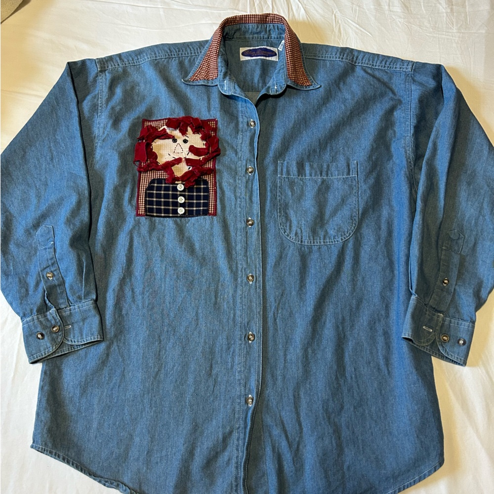 90’s Jean Raggedy Ann Long Sleeve Shirt Large